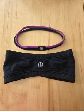 2 lululemon athletica Black Headband & Purple Double Hair Band